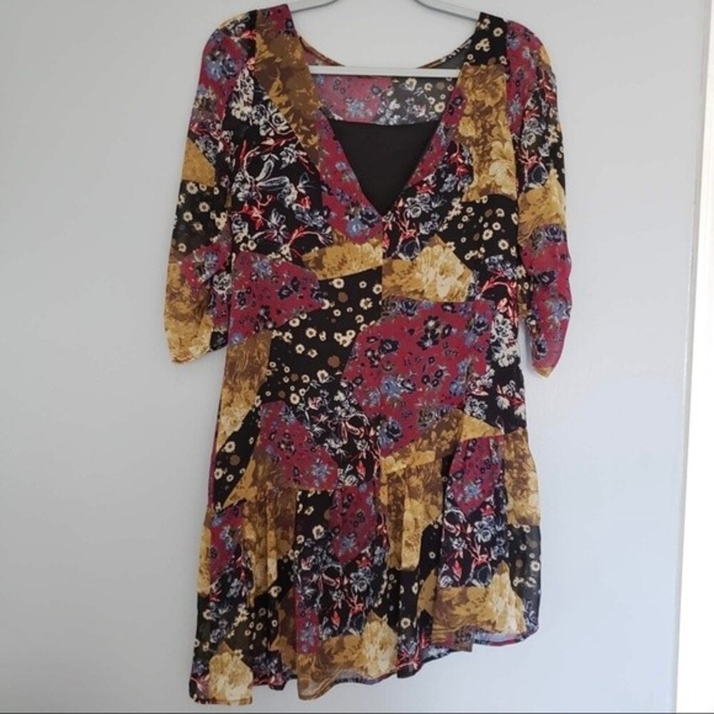 Bcbgeneration New Patchwork Floral Boho Dress Xs - image 4